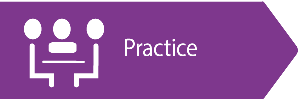 People Sitting Together At A Table Icon Inside An Arrow - Practice Icon Png (600x200), Png Download