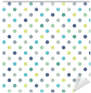 Colorful Polka Dots Vector White Seamless Background - Light Blue Polka Dots Background (400x400), Png Download