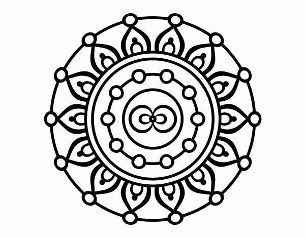 Mandala Destello Creciente - Floras De Mandalas Para Colorear (600x470), Png Download