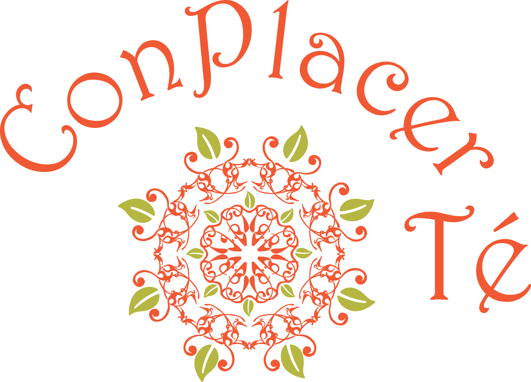 Logo Naranja Conplacerte Hojas Verdes (2184x1571), Png Download