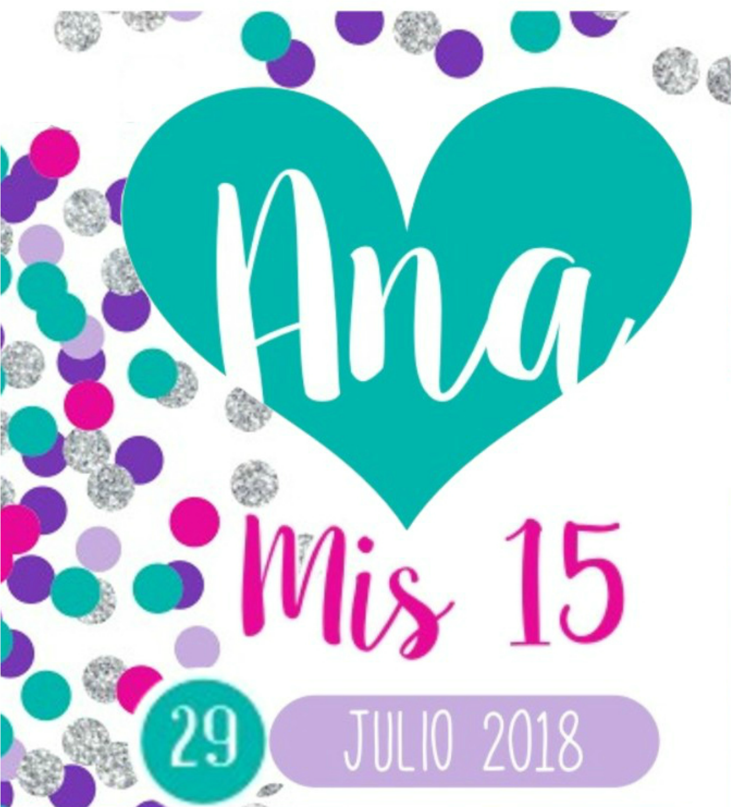Los Xv De Ana En La Paloma Eventos -sourigues - Heart (2000x2000), Png Download