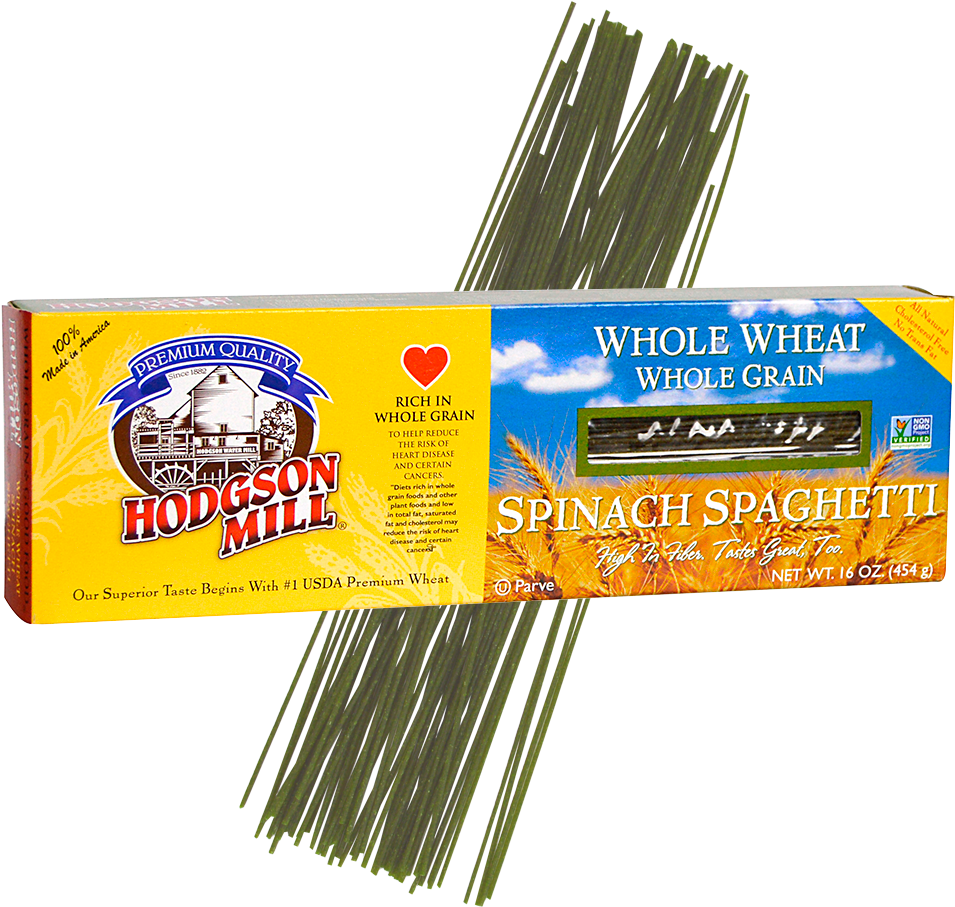 Whole Wheat Spinach Spaghetti - Hodgson Mill Pasta Wwht Fettuccine 12 Oz (1000x1000), Png Download
