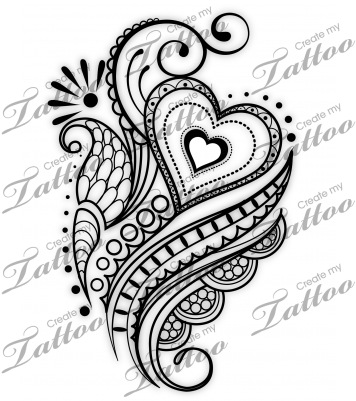Marketplace Tattoo Sbink Mehndi Heart - Tattoo (400x400), Png Download