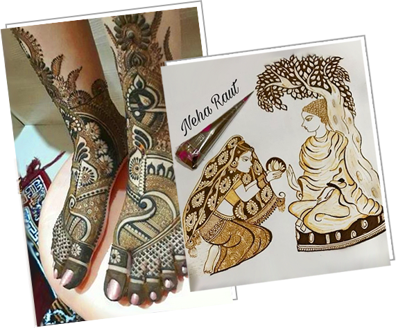 Read More - Neha Raut Mehndi Design (571x474), Png Download