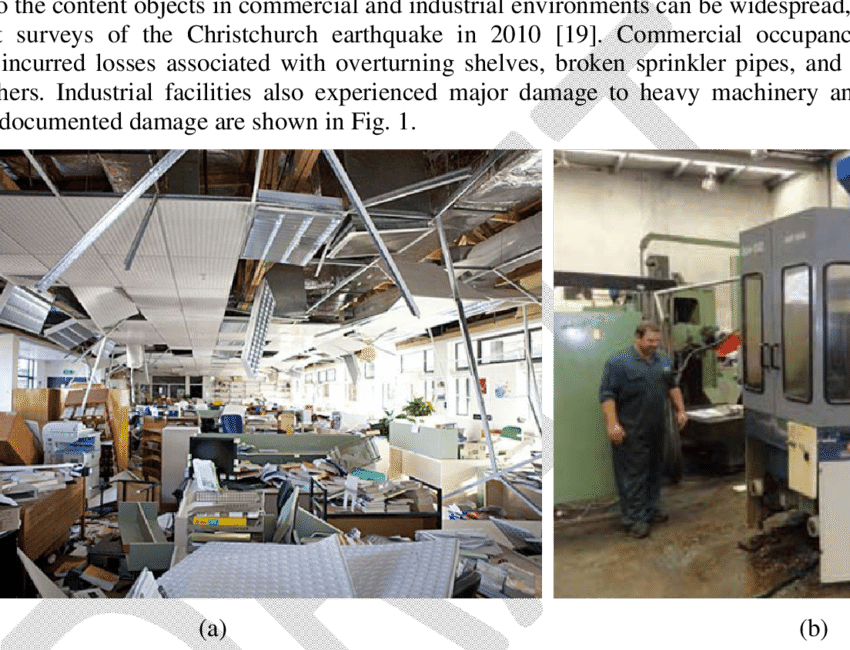 Examples Of Damage To Building Contents: A) Commercial - University Of Canterbury Earthquake (850x650), Png Download