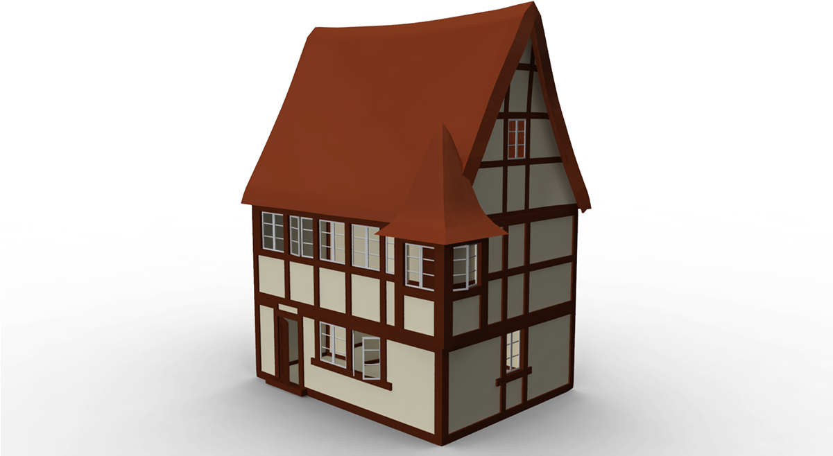 Added In More Wooden Beams, Windows, And Broke Up Some - House (1200x675), Png Download