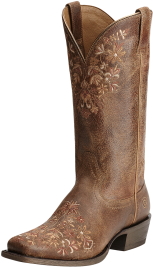 *ariat Ardent Terra Brown Cowgirl Boots 10015332, Lammle's - Floral Embroidered Ariat Boots (330x557), Png Download