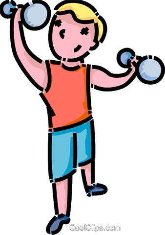 Boy Lifting Weights Royalty Free Vector Clip Art Illustration (338x480), Png Download