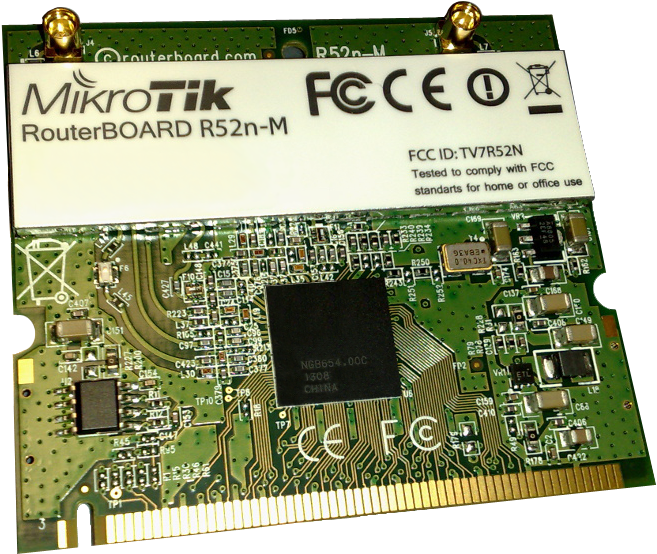 Routerboard R52n M Top View Transparent - Mikrotik R52nm 802.11a/b/g/n Mini Pci Card (844x660), Png Download