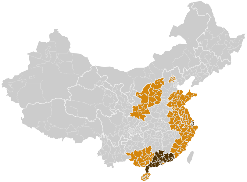 It Visualizes Both The Provinces And Cities Borders - Map Of China (960x600), Png Download
