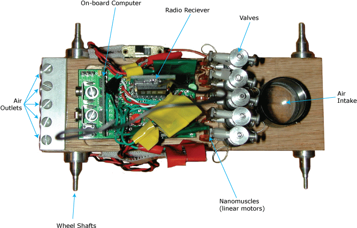 An Annotated Top View Of The Balloon Car - Car (713x525), Png Download