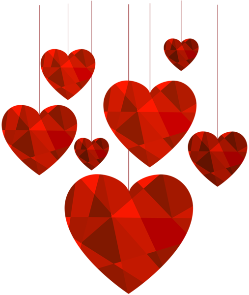 0, - Red Hearts Transparent Clip Art (507x600), Png Download