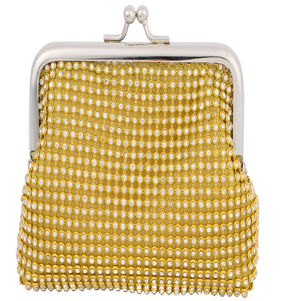 Crystal Rhinestone Classic Pleated Stylish Small Coin - De Young (848x848), Png Download