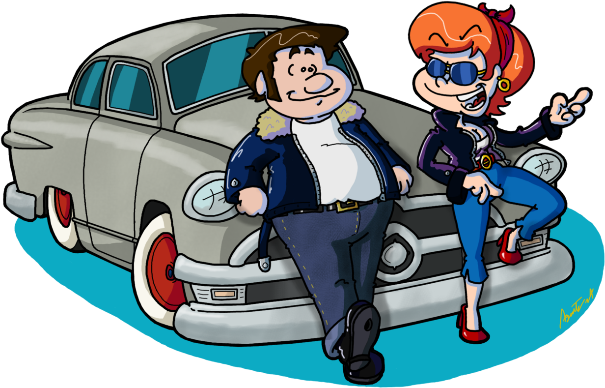 50s Car Clipart - 1950s Cartoon (1280x876), Png Download