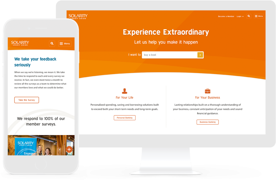 Credit Union Web Design - Color (1024x650), Png Download