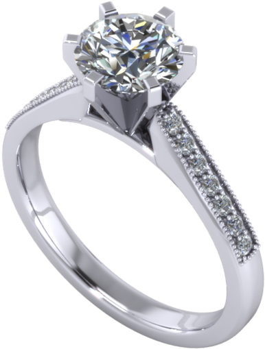Anillo De Compromiso Para Diamante Central Redondo - Engagement Ring (800x800), Png Download