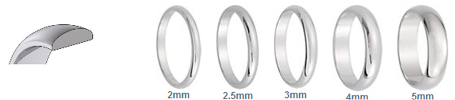 Modelos Anillos Matrimonio Media Caña Plana - Ladies 14k White Gold 4mm Half Round Wedding Bridal (911x202), Png Download
