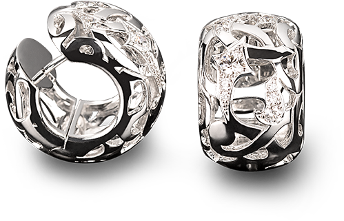 Arabesque Earrings White Gold - Gold (850x850), Png Download