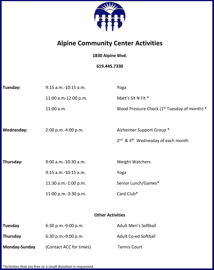 Acc Activities 2017 January - Alpine Community Network (750x947), Png Download