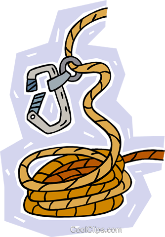 Climber's Rope Royalty Free Vector Clip Art Illustration - Kletterseil Clipart (334x480), Png Download