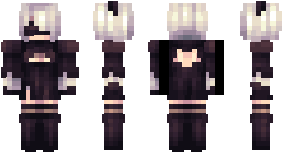 Minecraft Skin Nierautomata2b - Minecraft Skin Figgehn (600x348), Png Download