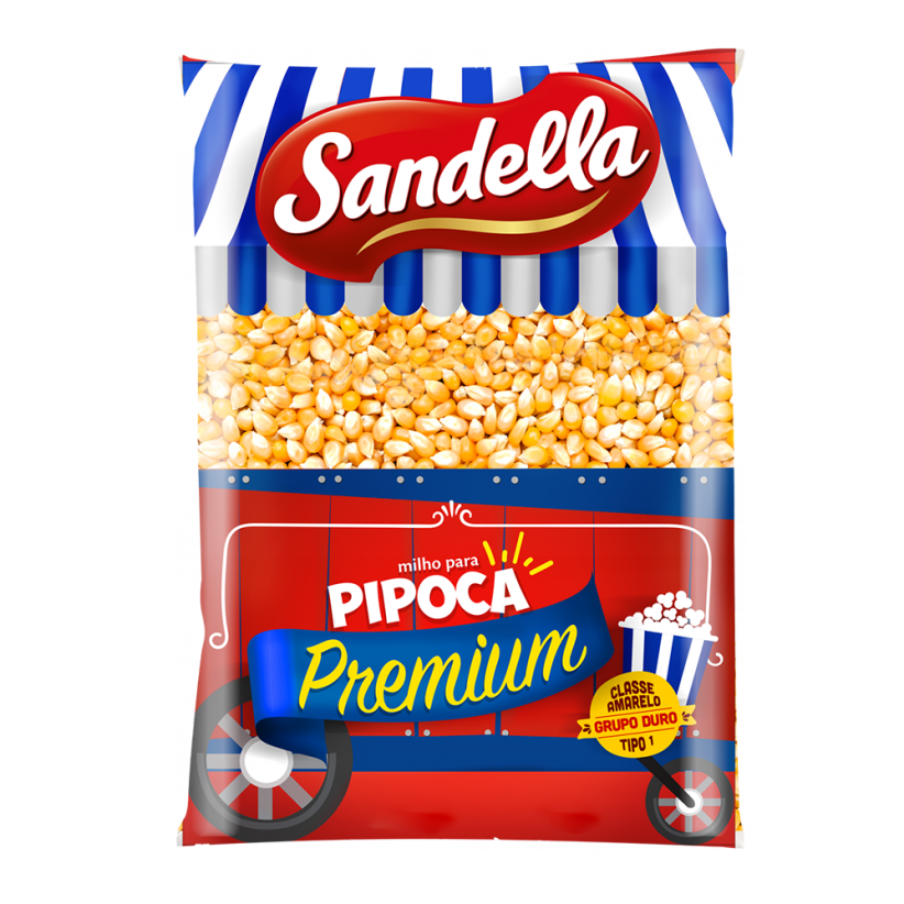 Milho Pipoca Sandella 400g (822x822), Png Download