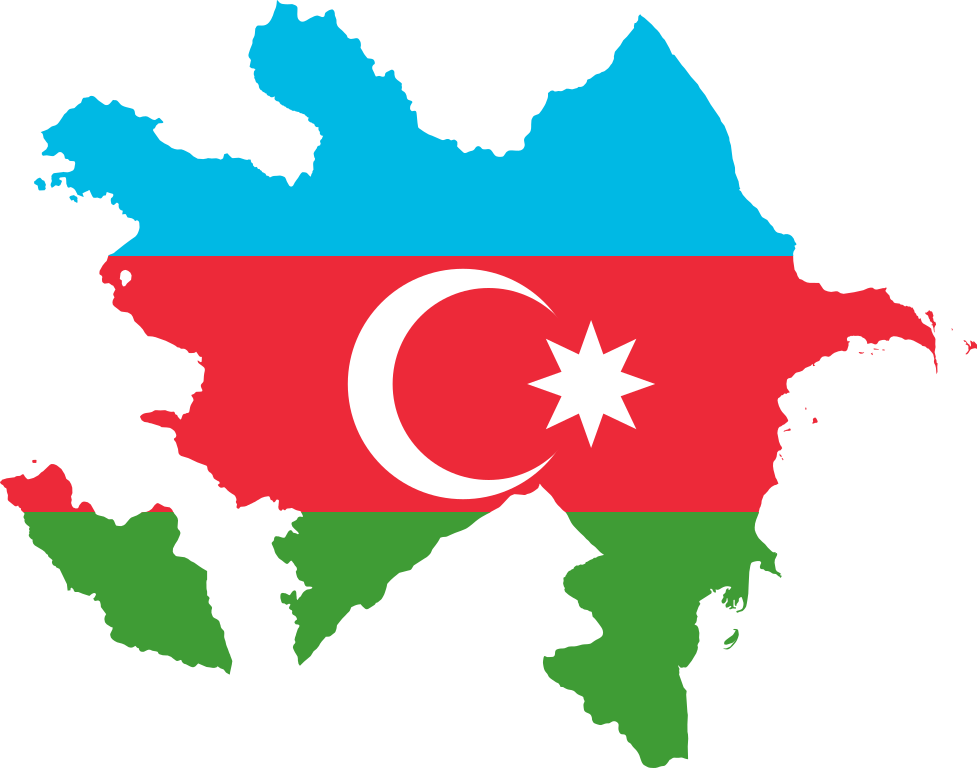 305 × 240 Pixels - Azerbaijan Flag Map (977x768), Png Download