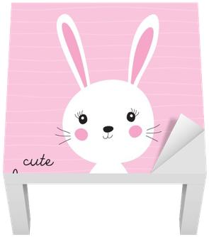 Cute Bunny Vector Illustration Lack Table Veneer • - Domestic Rabbit (400x400), Png Download