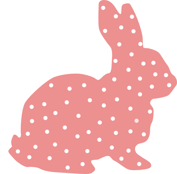 Pink Bunny Polka Dot Silhouette Clip Art At Clipart - Baby Bunny Clip Art (600x588), Png Download