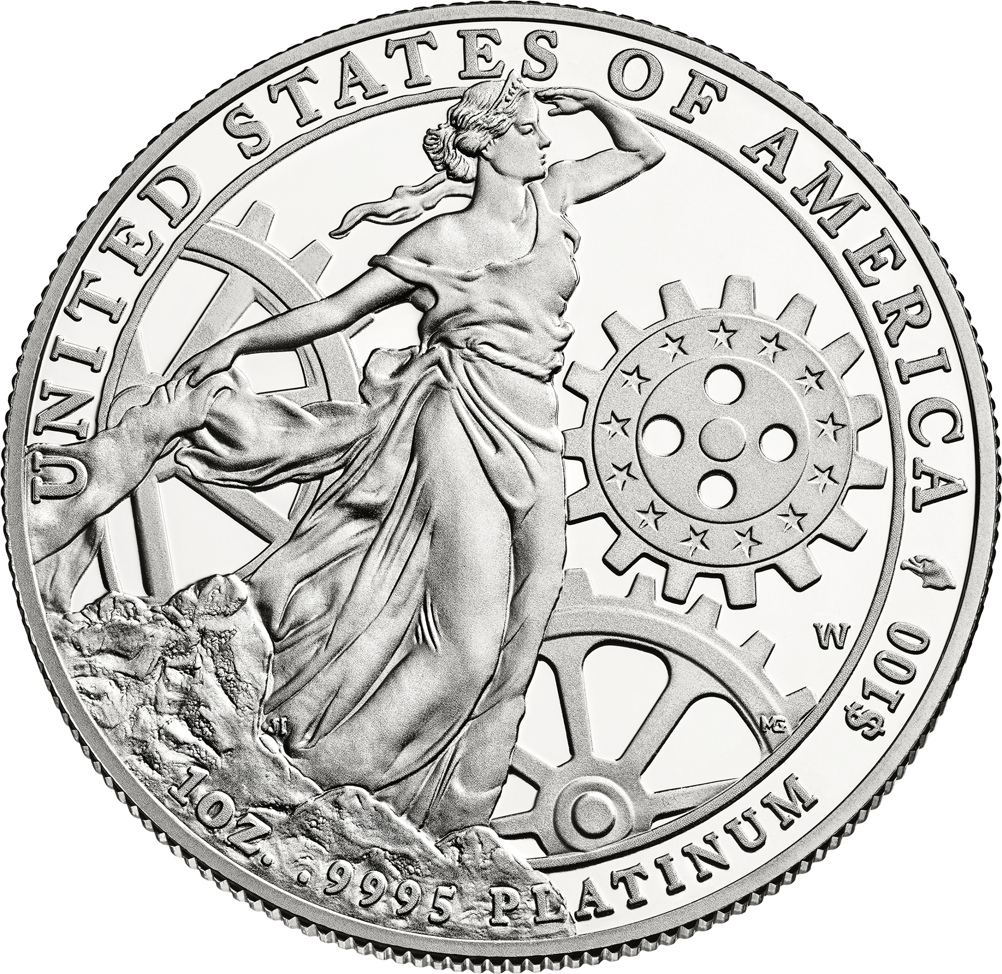 Platinum Reverse 13 - American Silver Eagle Coin (2000x2000), Png Download