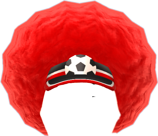 Afro Wig Wigs Hair Soccer Soccerfan Redwig Red - Wig (519x448), Png Download