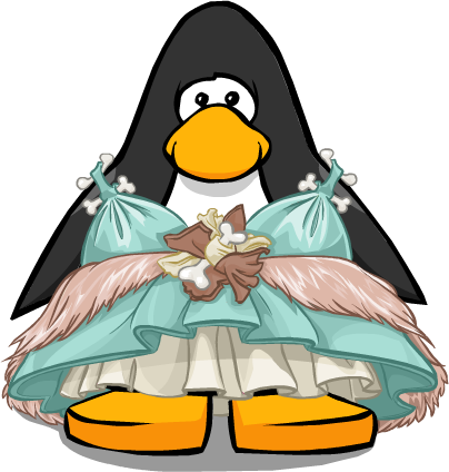 Glam Glam Gown Pc - Club Penguin (404x424), Png Download