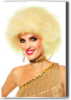 37-wig 70s Dancing Q - Goddessey 70's Dancing Queen Afro Wig-standard Blonde (303x411), Png Download