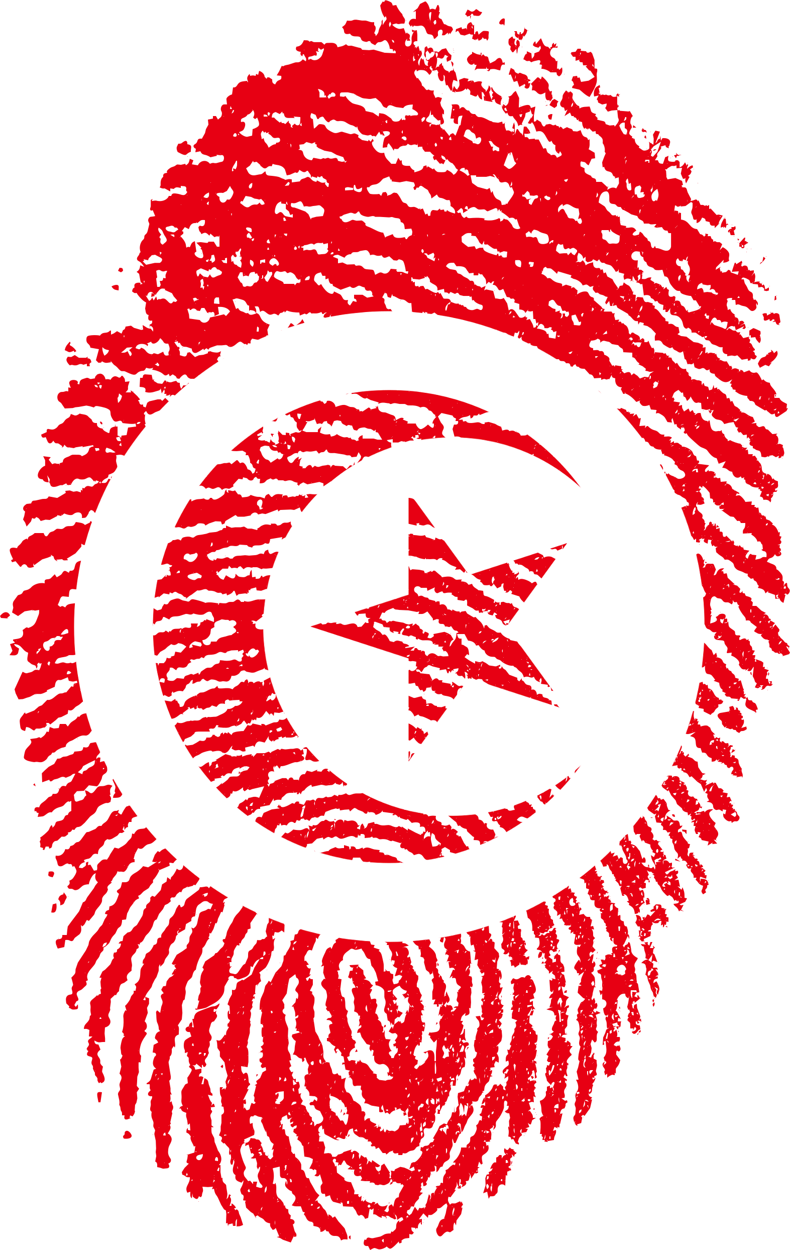 Tunisia Flag Fingerprint Country 654165 - Flag Fingerprints Countries Png (1573x2488), Png Download