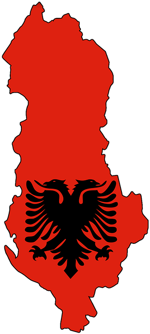 Albania, Map, Flag, Land, Country, Borders - Albanian Flag (720x720), Png Download