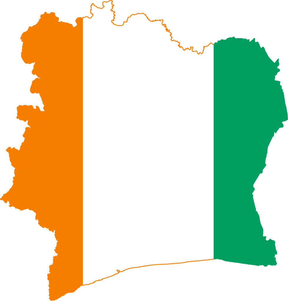 Ivory Coast Flag Map (979x1024), Png Download