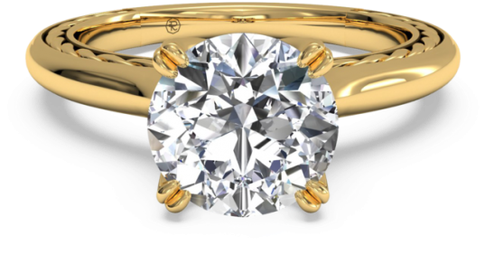 Diamond Ring Jewelry Бриллиант Кольцо Украшение - Gold Diamond Ring Png (536x360), Png Download