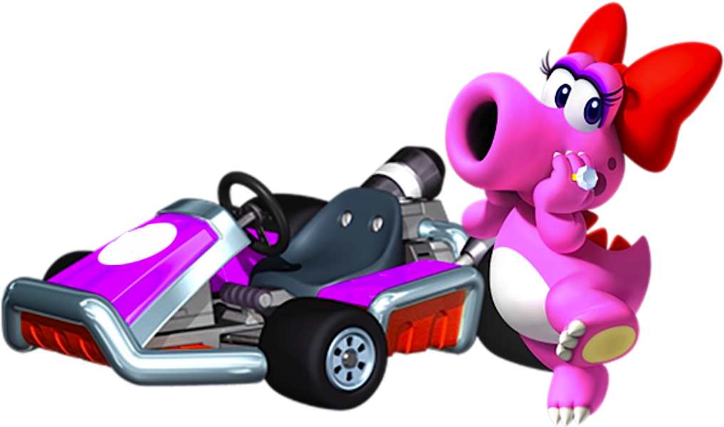 Did Not Appear In Mario Kart - Mario Kart Characters Birdo (1024x654), Png Download