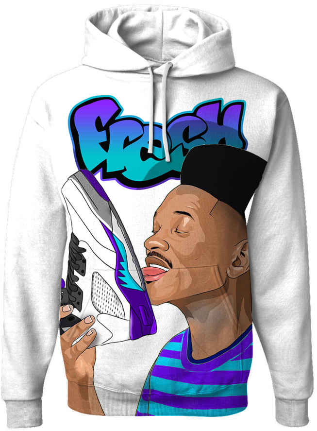 Fresh Prince 5 Sole Lick White Hoodie - Fresh Prince Hoodie (768x1024), Png Download