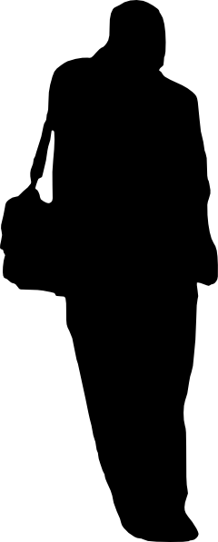 Fat Man Silhouette Png (240x597), Png Download