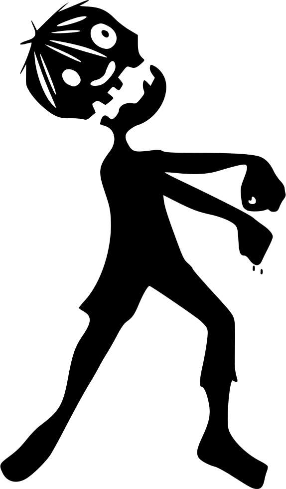 Zombie Walking Dead Following Bite Infection Corpse - Horror Silhouette Png (574x980), Png Download