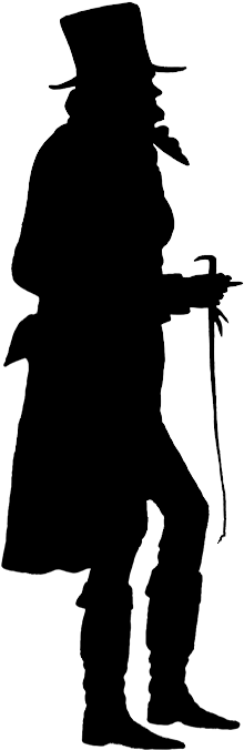 Victorian Silhouette Clipart - Victorian Man Silhouette (254x709), Png Download