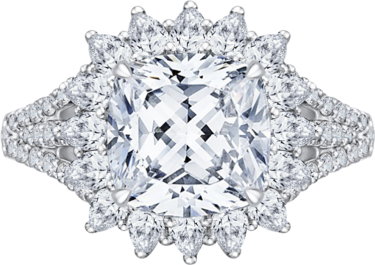 Our Carizza Ring Collection Features An Interplay Of - Tacori - Starlit - 300-2cu6 (1000x1000), Png Download