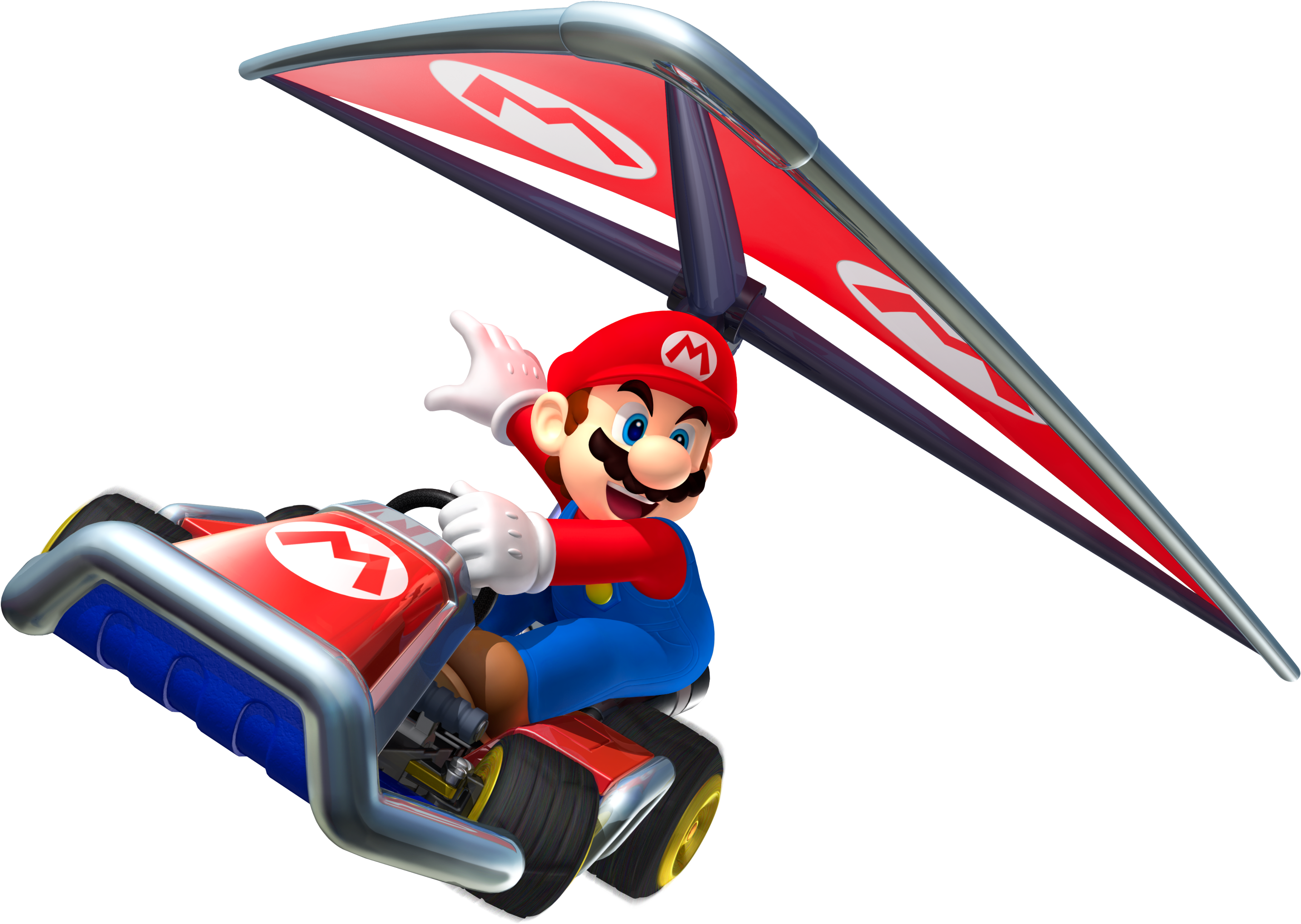 Marioglider3ds - Mario Kart 7 Mario (3067x2177), Png Download