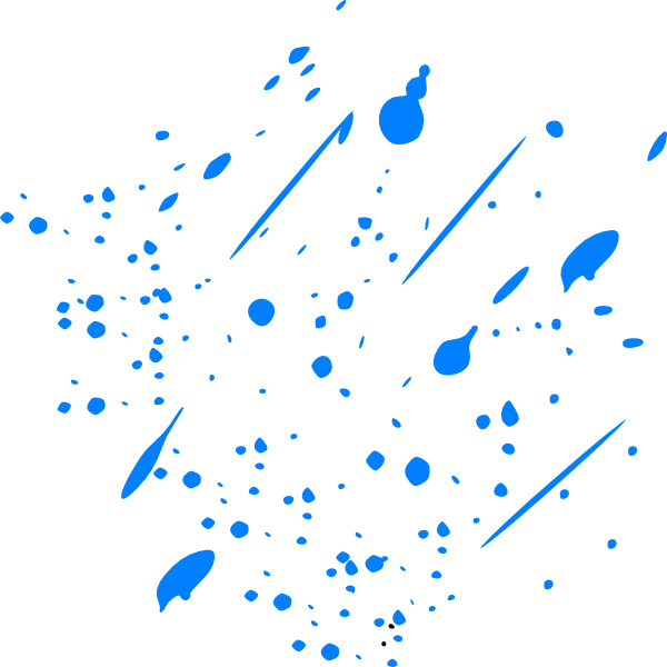 Blue Splitter Splatter Clip Art At Clker - Blue Paint Splatters Png (600x600), Png Download