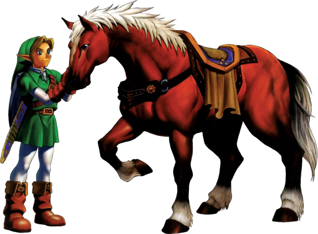 Mario Kart - Ocarina Of Time Link And Epona (650x480), Png Download