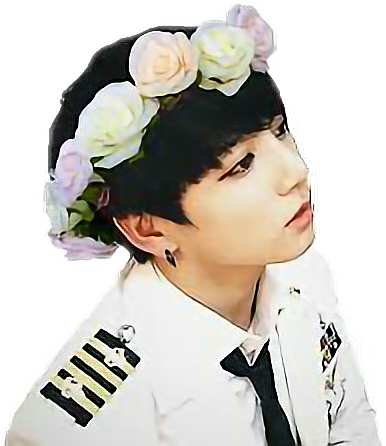 Jungkook Bts Flowercrown Cute - Bts Jungkook Png (386x446), Png Download