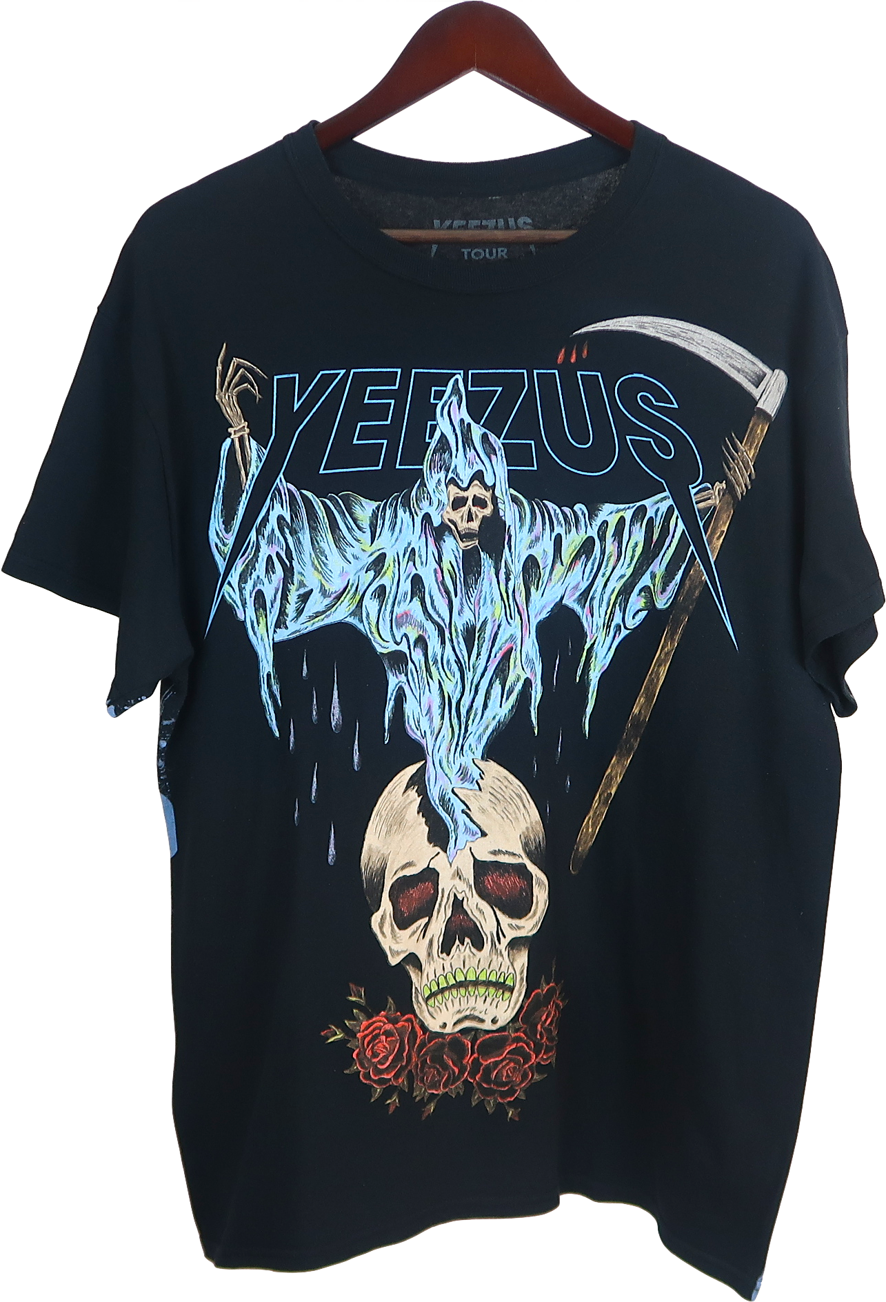Yeezus Tour Blue Splatter T-shirt - Kanye West Glow In The Dark T Shirt (1297x1894), Png Download