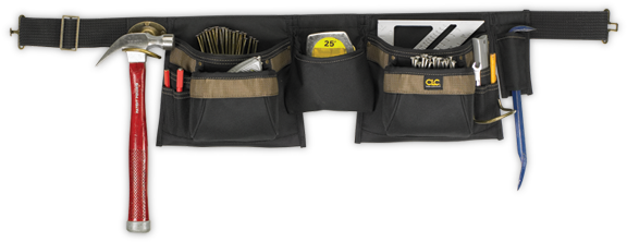 Deluxe Carpenter's Tool Apron Clc $31 - Custom Leathercraft 12 Pocket Tool Belt Work Apron (600x400), Png Download