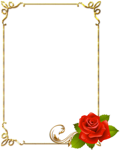 Frame Png Resolution - Moldura Com Rosas Vermelhas (500x500), Png Download